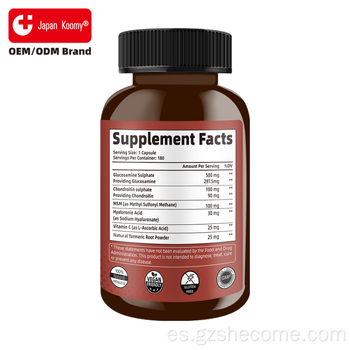 Shecome Glucosamina Condroitina MSM cápsulas Apoyo para las articulaciones
